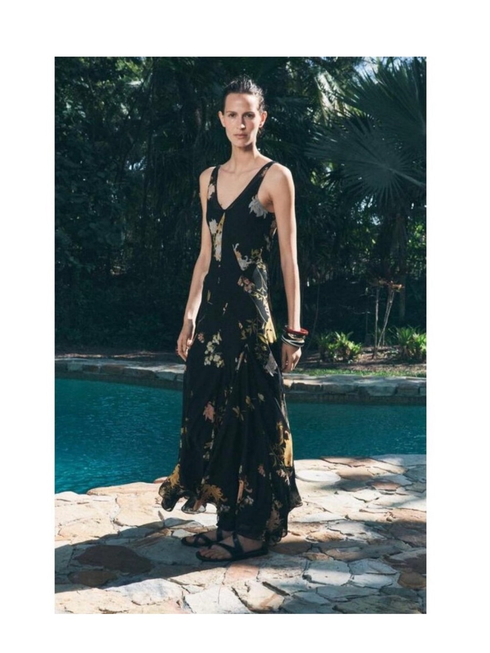 NWT ZARA ZW COLLECTION FLORAL PRINT MAXI DRESS